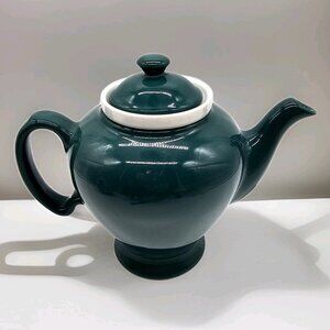 Vintage Hall Mccormick Federal Green Teapot With Diffuser 1940's Made In USA